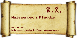 Weissenbach Klaudia névjegykártya