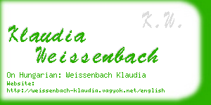 klaudia weissenbach business card